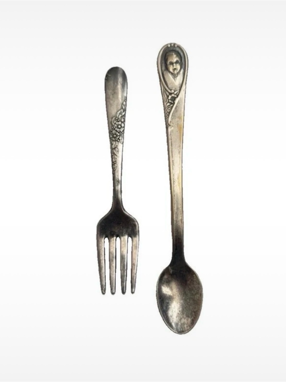 Wm. A. Rogers Oneida Winthrop Baby Fork & Gerber Baby Spoon
Silver Plate